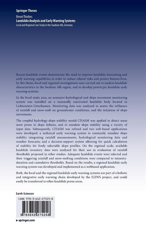 Produktbild: Landslide Analysis and Early Warning Systems