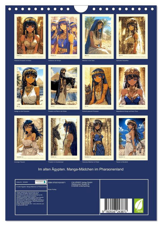 Produktbild: Im alten &Auml;gypten. Manga-M&auml;dchen im Pharaonenland (Wandkalender 2026 DIN A4 hoch), CALVENDO Monatskalender