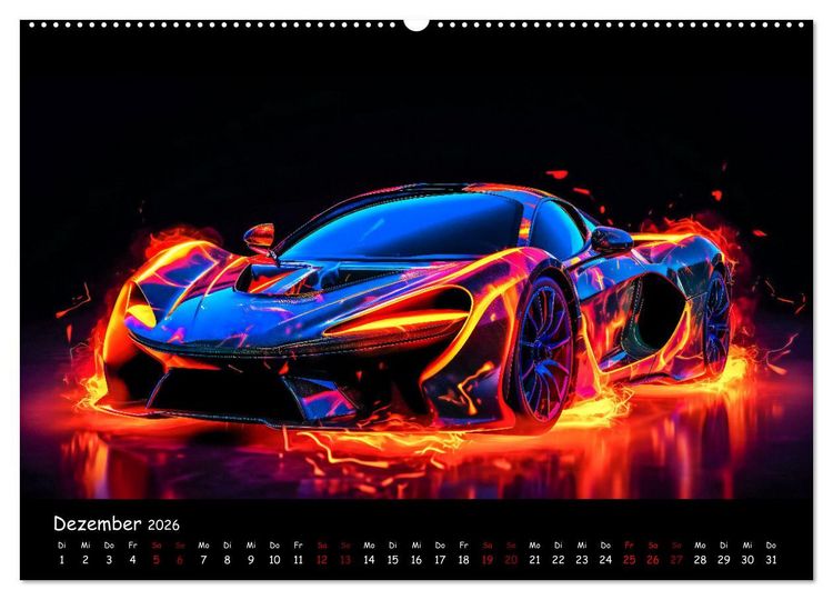 Produktbild: Futuristische Neon Cars (Wandkalender 2026 DIN A2 quer), CALVENDO Monatskalender