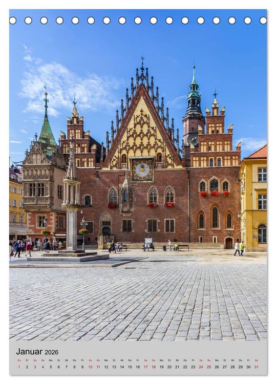 Produktbild: BRESLAU Historisches Stadtherz (Tischkalender 2026 DIN A5 hoch), CALVENDO Monatskalender