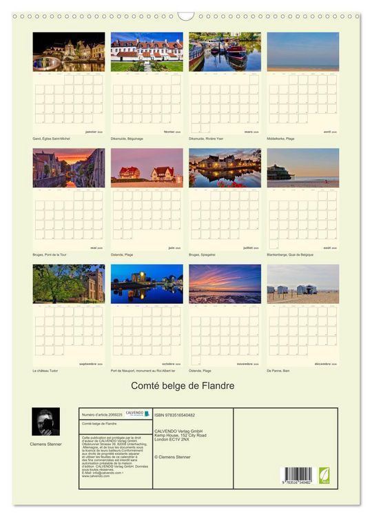 Produktbild: Comt&eacute; belge de Flandre (Calendrier mural 2026 DIN A2 horizontal), CALVENDO calendrier mensuel