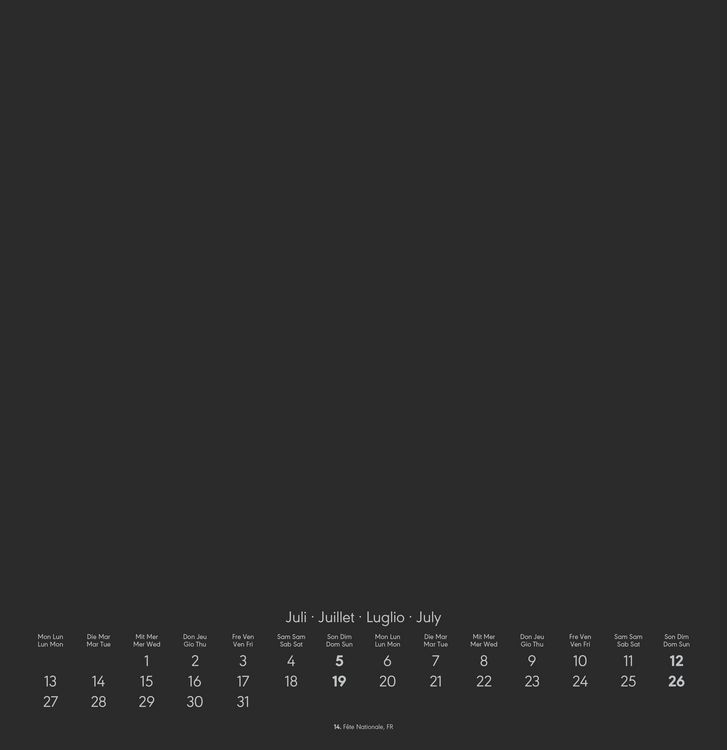 Produktbild: Kreativ-Kalender schwarz 2026 - 32 x 33 - Foto, Malen, Basteln - datiert - Kreativkalender - Foto-Kalender - Alpha Edition