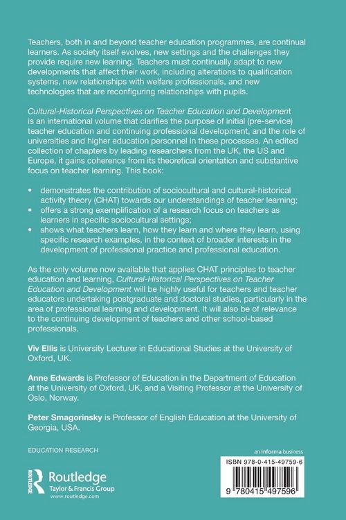 Produktbild: Cultural-Historical Perspectives on Teacher Education and Development