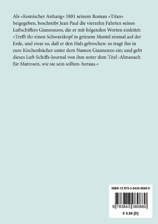 Produktbild: Des Luftschiffers Giannozzo Seebuch