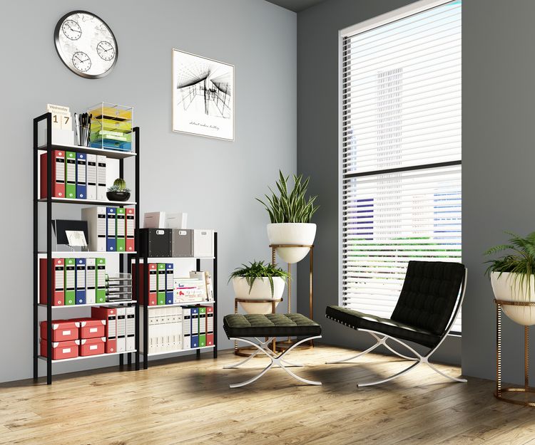 Produktbild: Holz Metall Stand Regal B&uuml;ro B&uuml;cher Flakos 3fach