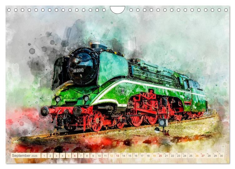 Produktbild: Dampflokomotiven - wundersch&ouml;ne Dampfloks aus Deutschland und der Welt (Wandkalender 2026 DIN A4 quer), CALVENDO Monatskalender