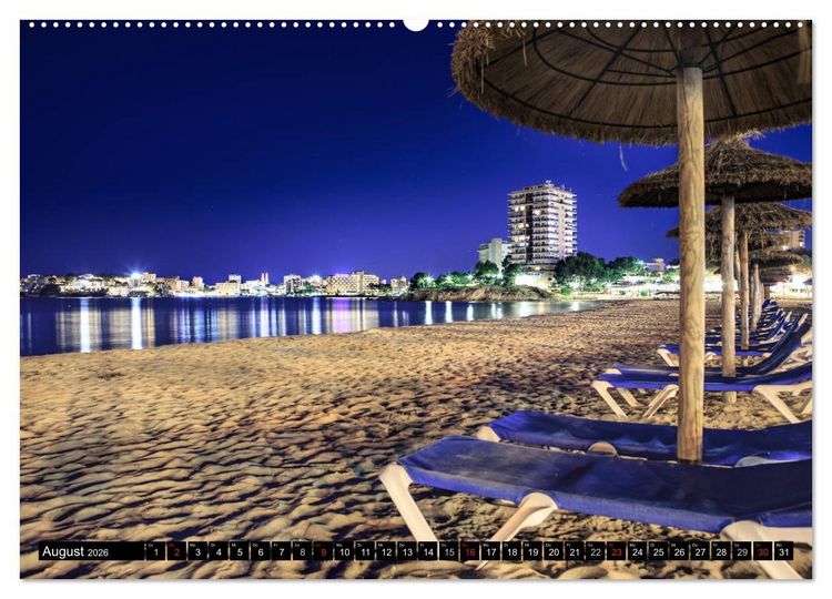 Produktbild: MALLORCA BEI NACHT (hochwertiger Premium Wandkalender 2026 DIN A2 quer), Kunstdruck in Hochglanz