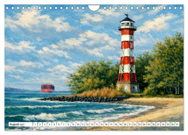 Produktbild: Leuchtt&uuml;rme an der Elbe - von Hamburg bis zur Elbm&uuml;ndung (Wandkalender 2027 DIN A4 quer), CALVENDO Monatskalender