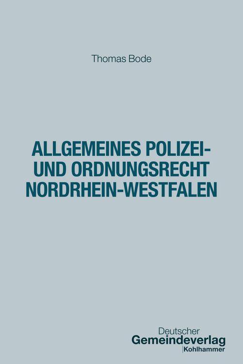 Produktbild: Allgemeines Polizei- und Ordnungsrecht Nordrhein-Westfalen