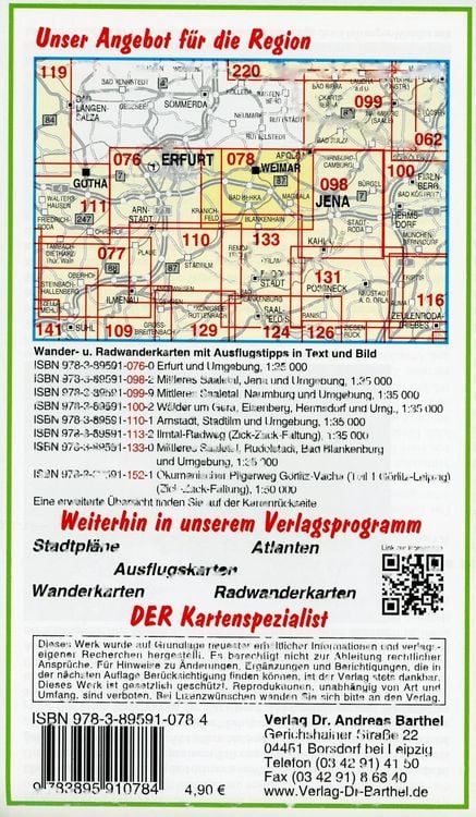 Produktbild: Weimar, Bad Berka und Umgebung 1 : 35 000. Radwander-und Wanderkarte