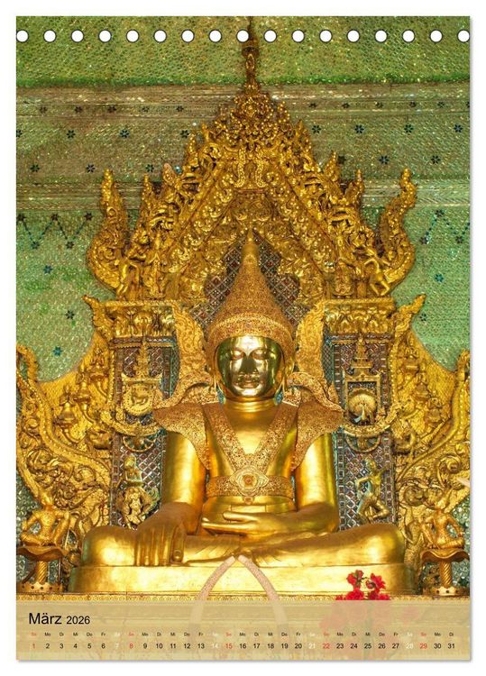 Produktbild: BUDDHA in GOLD (Tischkalender 2026 DIN A5 hoch), CALVENDO Monatskalender