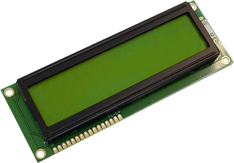 Produktbild: Display Elektronik LCD-Display Gelb-Gr&uuml;n 16 x 2 Pixel (B x H x T) 122 x 44 x 11.1 mm DEM16215SYH-LY