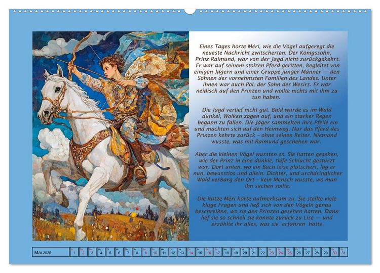 Produktbild: Die Jahreszeiten. Retrom&auml;rchen (hochwertiger Premium Wandkalender 2026 DIN A2 quer), Kunstdruck in Hochglanz