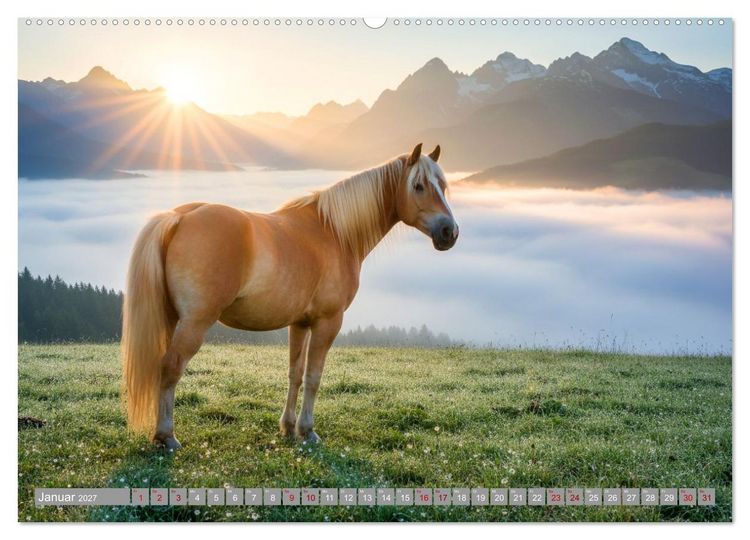 Produktbild: Alpent&auml;ler und Haflinger Pferde (Wandkalender 2027 DIN A2 quer), CALVENDO Monatskalender