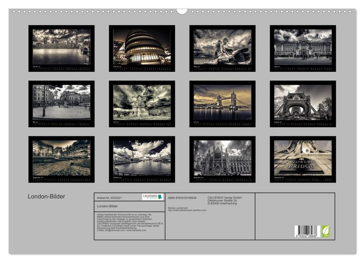 Produktbild: London-Bilder (Wandkalender 2026 DIN A2 quer), CALVENDO Monatskalender
