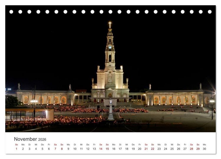 Produktbild: Fatima: Ein Besuch in Portugals heiligem Herz (Tischkalender 2026 DIN A5 quer), CALVENDO Monatskalender