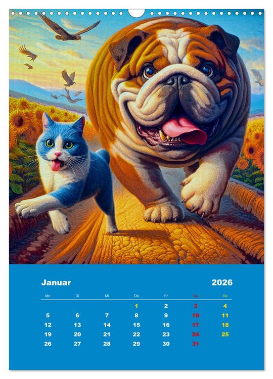 Produktbild: Abenteuer mit Micki und Bullig! (Wandkalender 2026 DIN A3 hoch), CALVENDO Monatskalender