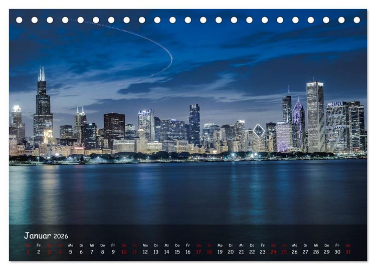 Produktbild: Chicago - Stadt der Ebenen (Tischkalender 2026 DIN A5 quer), CALVENDO Monatskalender