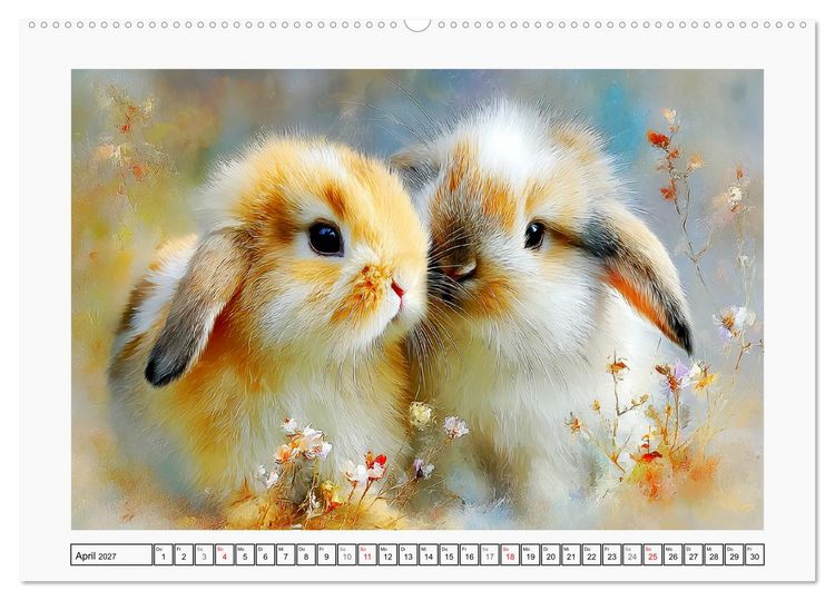 Produktbild: Kaninchen. Flauschige Hoppler im Garten (Wandkalender 2027 DIN A2 quer), CALVENDO Monatskalender