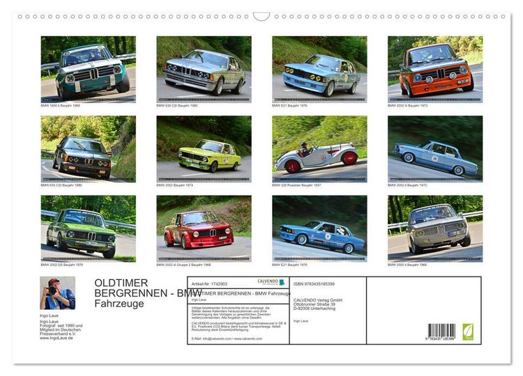 Produktbild: OLDTIMER BERGRENNEN - BMW Fahrzeuge (Wandkalender 2025 DIN A2 quer), CALVENDO Monatskalender