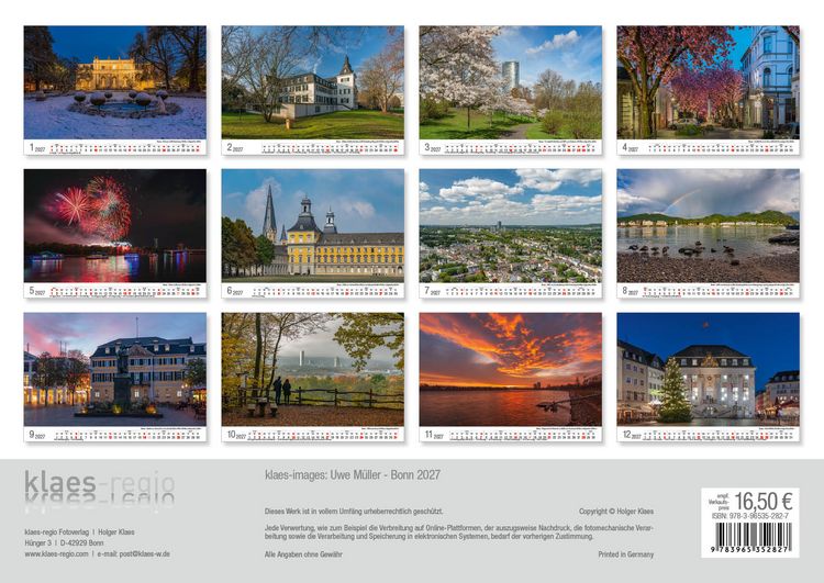 Produktbild: Bonn 2027 Bildkalender A3 quer, spiralgebunden