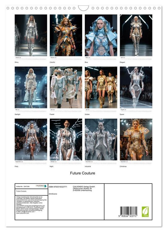 Produktbild: Future Couture (Wandkalender 2026 DIN A3 hoch), CALVENDO Monatskalender