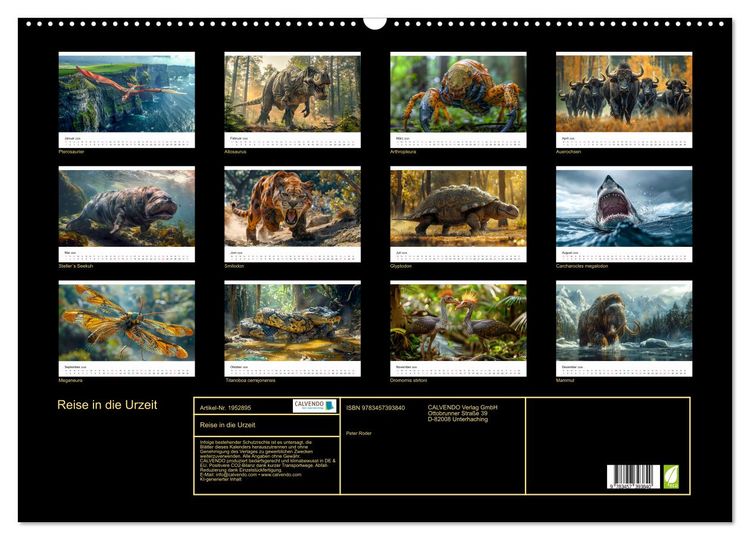 Produktbild: Reise in die Urzeit (Wandkalender 2026 DIN A2 quer), CALVENDO Monatskalender