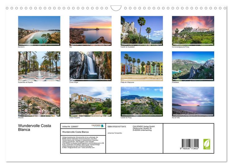 Produktbild: Wundervolle Costa Blanca (Wandkalender 2027 DIN A3 quer), CALVENDO Monatskalender
