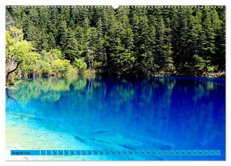 Produktbild: Die magischen Gew&auml;sser von Jiuzhaigou und Huanglong (Wandkalender 2026 DIN A2 quer), CALVENDO Monatskalender