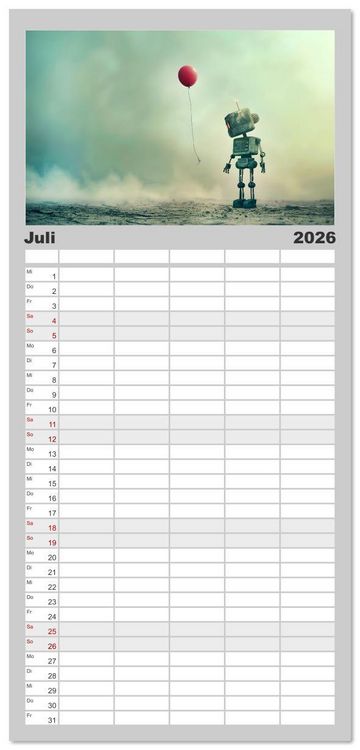 Produktbild: Familienplaner 2026 - Zwischen Sternenstaub und Stille mit 5 Spalten (Wandkalender, 21 x 45 cm) CALVENDO
