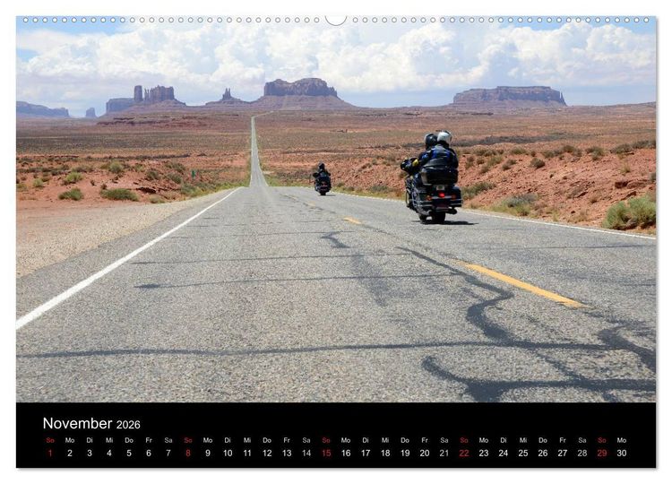 Produktbild: Born to be Wild - Mit der Harley durch den S&uuml;dwesten der USA (Wandkalender 2026 DIN A2 quer), CALVENDO Monatskalender