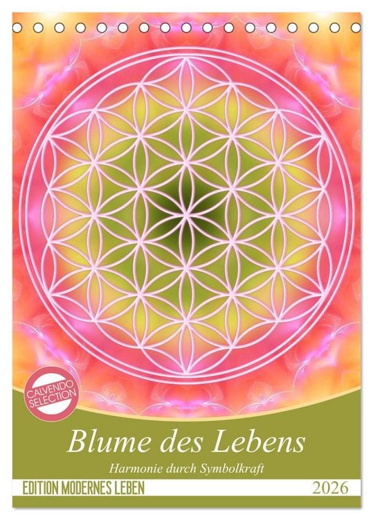 Produktbild: Blume des Lebens - Harmonie durch Symbolkraft (Tischkalender 2026 DIN A5 hoch), CALVENDO Monatskalender