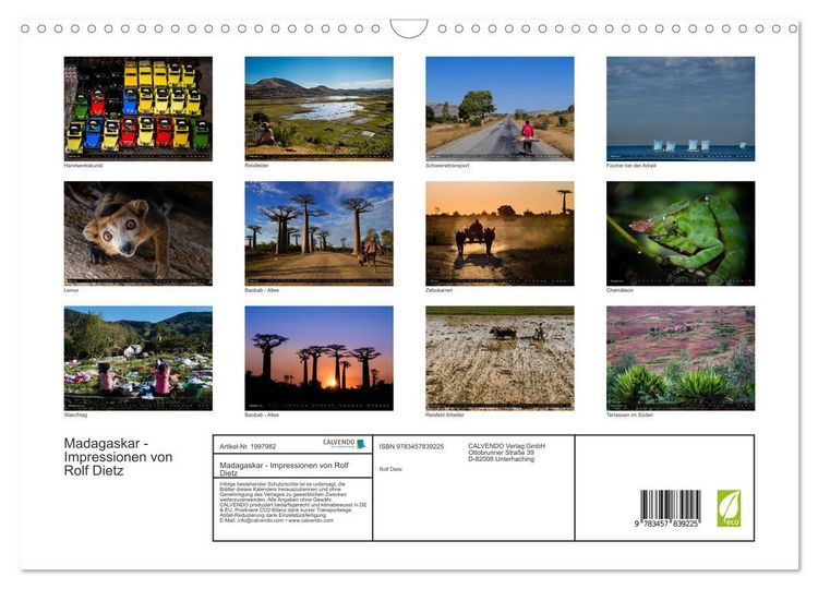 Produktbild: Madagaskar - Impressionen von Rolf Dietz (Wandkalender 2026 DIN A3 quer), CALVENDO Monatskalender