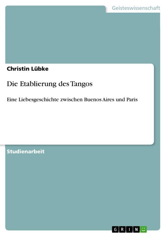 Produktbild: Die Etablierung des Tangos
