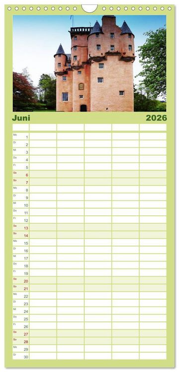Produktbild: Familienplaner 2026 - Schottlands Burgen und Ruinen mit 5 Spalten (Wandkalender, 21 x 45 cm) CALVENDO