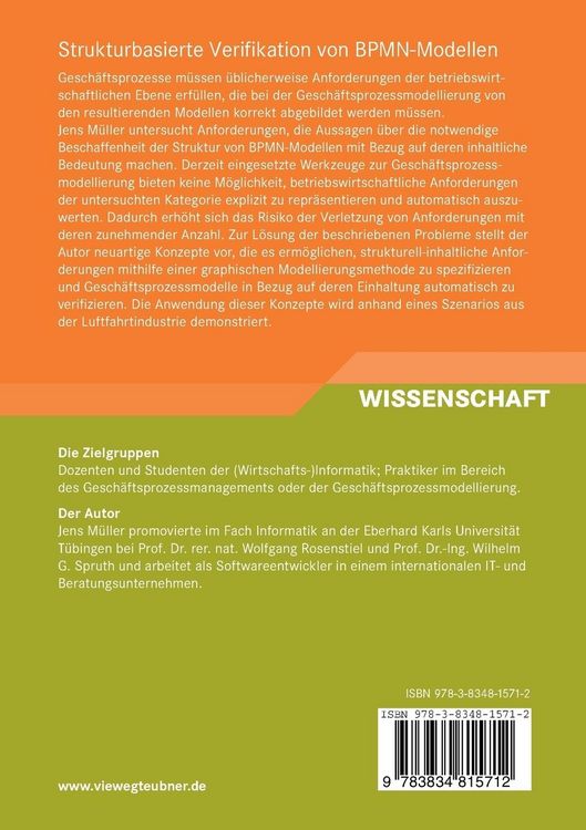 Produktbild: Strukturbasierte Verifikation von BPMN-Modellen