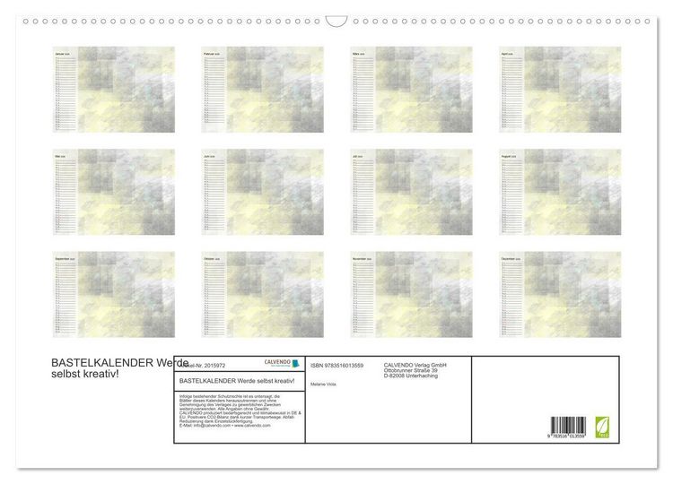 Produktbild: BASTELKALENDER Werde selbst kreativ! (Wandkalender 2026 DIN A2 quer), CALVENDO Monatskalender