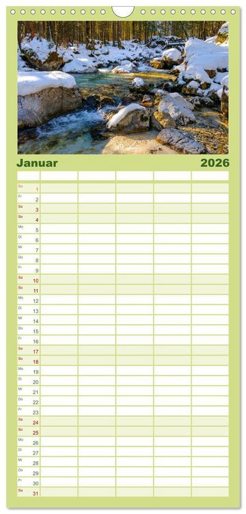 Produktbild: Familienplaner 2026 - Urlaub im Berchtesgadener Land mit 5 Spalten (Wandkalender, 21 x 45 cm) CALVENDO