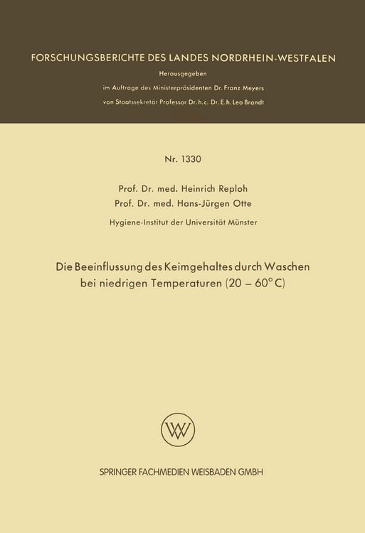 Produktbild: Die Beeinflussung des Keimgehaltes durch Waschen bei niedrigen Temperaturen (20&ndash;60&deg;C)