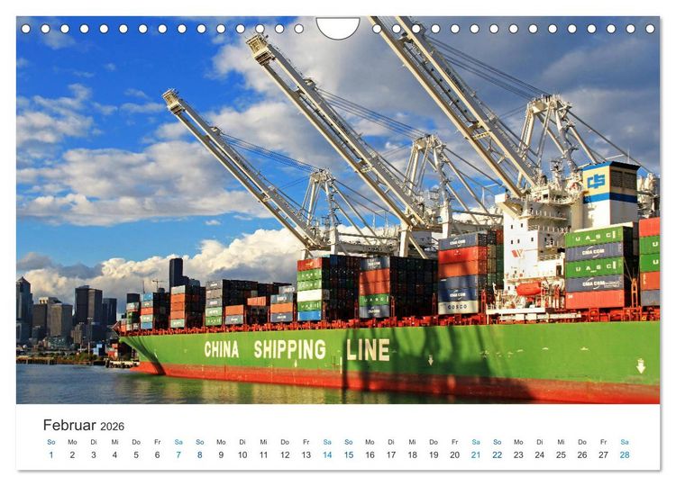 Produktbild: Gro&szlig;e und kleine Schiffe im Seehafen Seattle (Wandkalender 2026 DIN A4 quer), CALVENDO Monatskalender