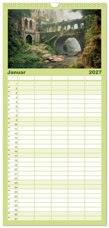 Produktbild: Familienplaner 2027 - Im Reich der Elben mit 5 Spalten (Wandkalender, 21 x 45 cm) CALVENDO