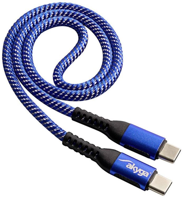 Produktbild: Akyga USB-Kabel USB-C&reg; Stecker, USB-C&reg; Stecker 0.50m Blau AK-USB-36