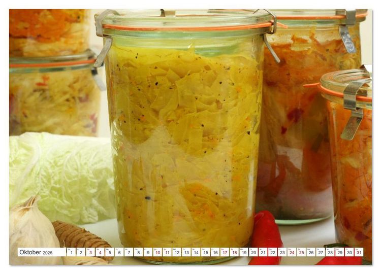 Produktbild: Fermentiertes Gem&uuml;se (Wandkalender 2026 DIN A3 quer), CALVENDO Monatskalender