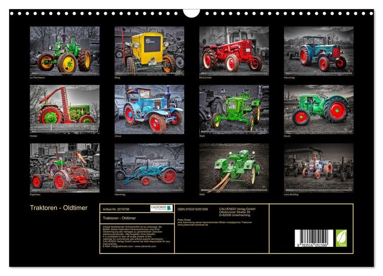 Produktbild: Traktoren - Oldtimer (Wandkalender 2026 DIN A3 quer), CALVENDO Monatskalender