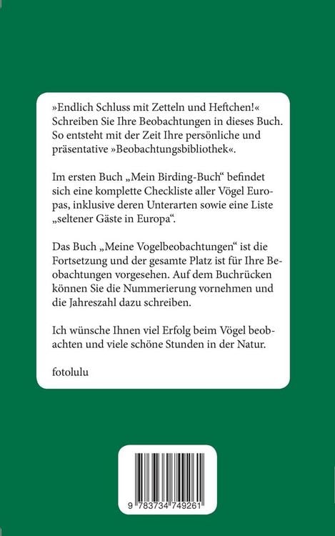 Produktbild: Meine Vogelbeobachtungen