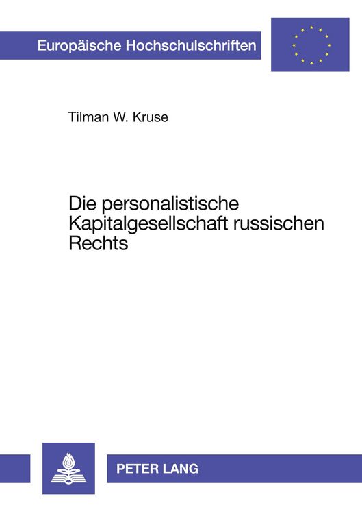 Produktbild: Die personalistische Kapitalgesellschaft russischen Rechts