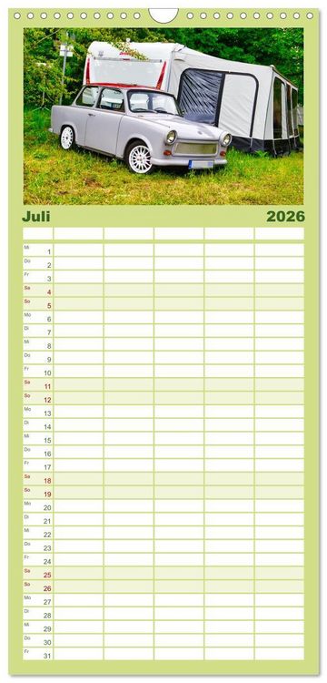 Produktbild: Familienplaner 2026 - Trabi-Kult mit 5 Spalten (Wandkalender, 21 x 45 cm) CALVENDO