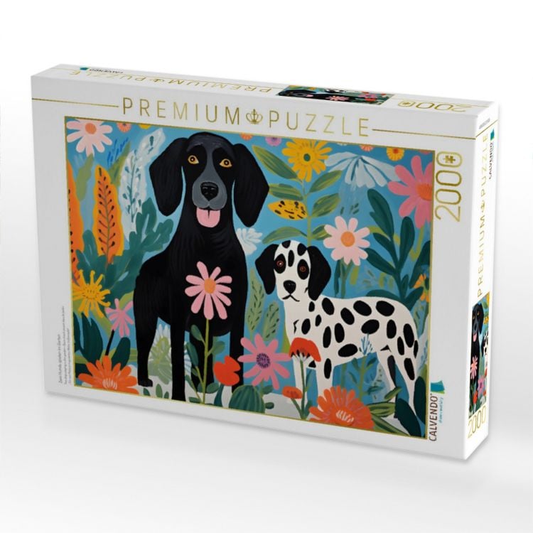 Produktbild: CALVENDO Puzzle Zwei Hunde spielen im Garten | 2000 Teile Lege-Gr&ouml;&szlig;e 90x67cm Foto-Puzzle f&uuml;r gl&uuml;ckliche Stunden