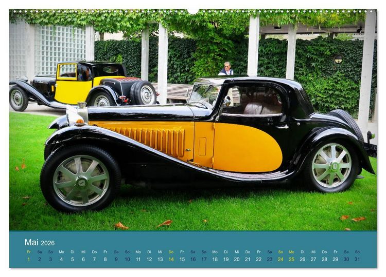 Produktbild: Bugatti - fahrende Kunstwerke (hochwertiger Premium Wandkalender 2026 DIN A2 quer), Kunstdruck in Hochglanz