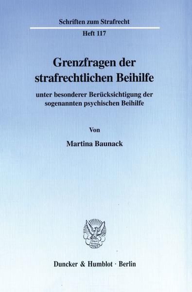 Produktbild: Grenzfragen der strafrechtlichen Beihilfe